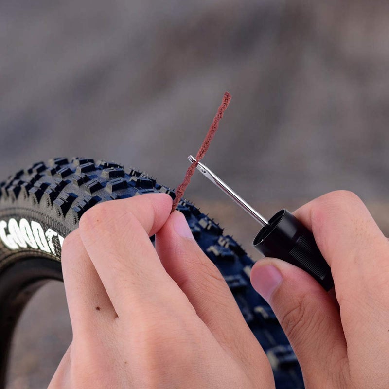 COTOUXKER Tubeless Bike Tire Repair Kitsï¼Œfor Road Bicycle and Mountain Bike MTB Tires Fix a Puncture or Flat, Includes Storage Canister Plugger Tool with Plugs, 5 Bacon Strips - Image 4